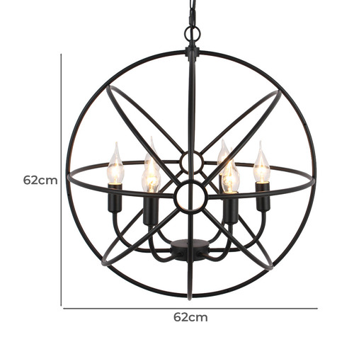 Foucault's Orb Iron Chandelier Rustic Iron Replica