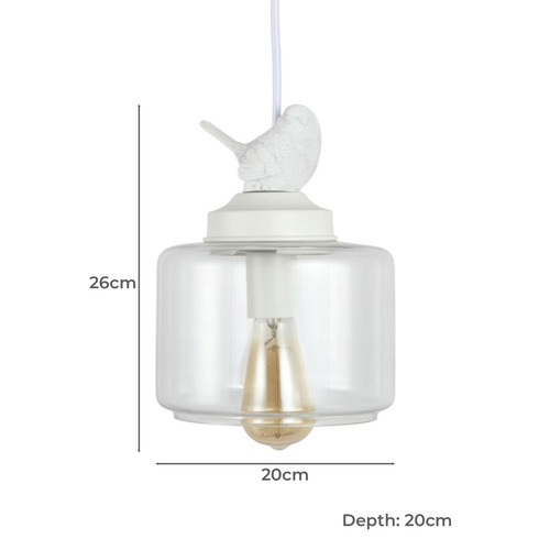 Bird Glass Pendant Light