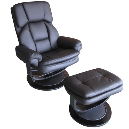 Granch Faux Leather Reclining Chair With Footstool Temple Webster