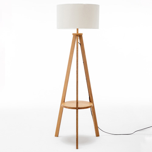 Tania Rubberwood Tripod Floor Lamp