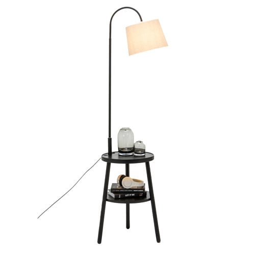 Hoover Rubberwood Floor Lamp