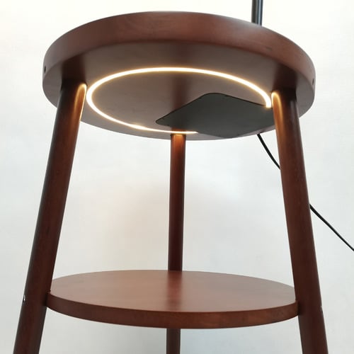 Hoover Rubberwood Floor Lamp