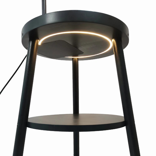 Hoover Rubberwood Floor Lamp