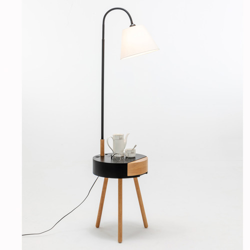 Roman Rubberwood Floor Lamp