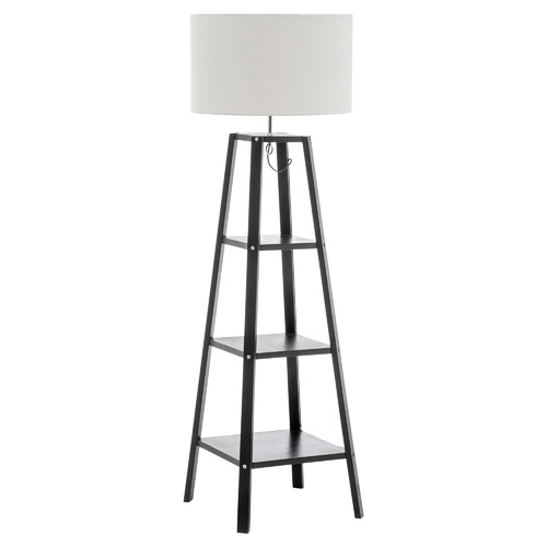 New Life Lighting Marcie Rubberwood Floor Lamp | Temple & Webster