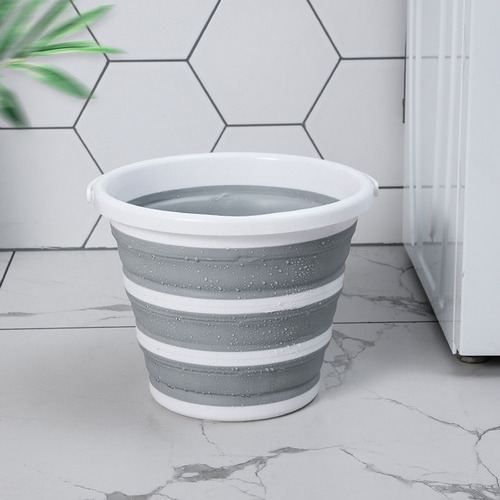 Grey & White Foldable Bucket