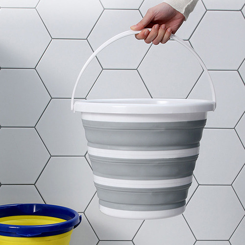 Grey & White Foldable Bucket