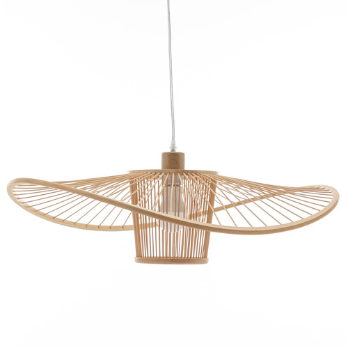 Wide Brim Bamboo Pendant Light