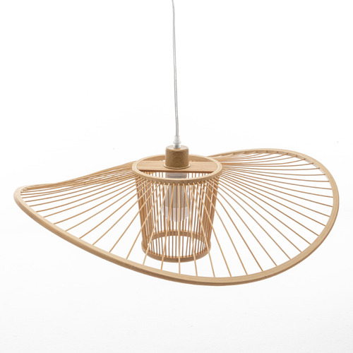 Wide Brim Bamboo Pendant Light