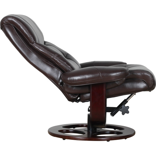 2 Piece Faux Leather Recliner Armchair & Footstool Set