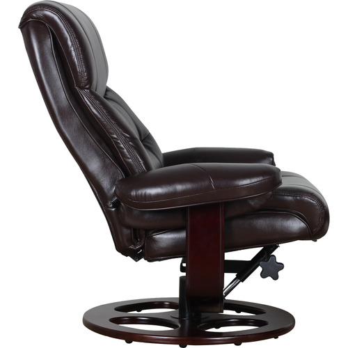 2 Piece Faux Leather Recliner Armchair & Footstool Set