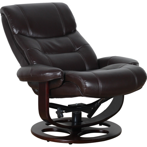 2 Piece Faux Leather Recliner Armchair & Footstool Set