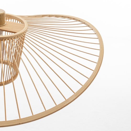 Wide Brim Bamboo Pendant Light