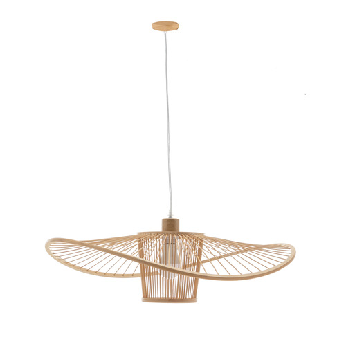 Wide Brim Bamboo Pendant Light
