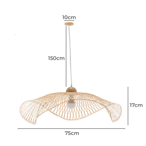 Wave Bamboo Pendant Light