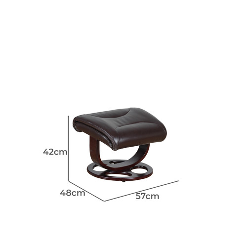 2 Piece Faux Leather Recliner Armchair & Footstool Set