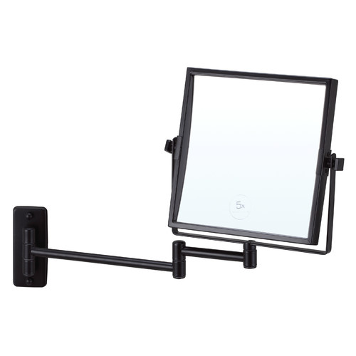 Thermogroup Matte Black Square Shaving Mirror Temple & ster