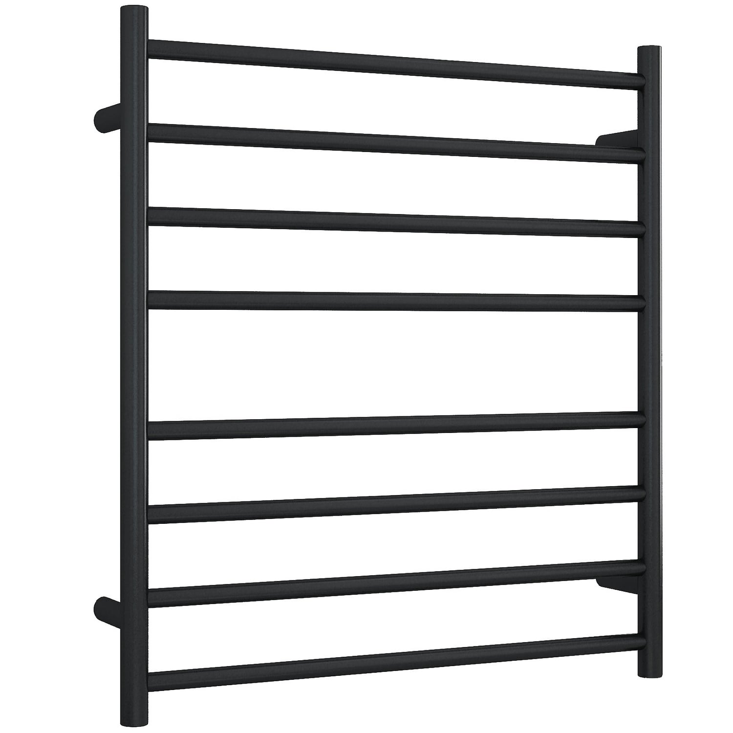 Matt Black 8 Bar Heated Stainless Steel Towel Rail