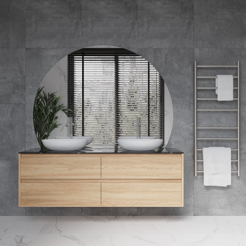 Ablaze D-Shaped Glass Wall Mirror