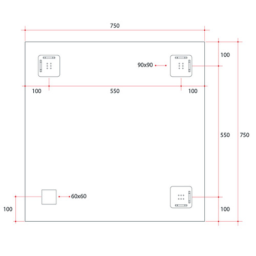 Jackson Polished Edge Square Mirror with Demister & Hanger
