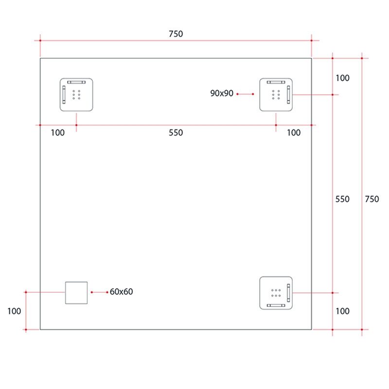 Montana Bevel Edge Square Mirror with Demister & Hanger