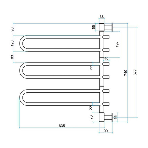 Thermorail Round Swivel Rail
