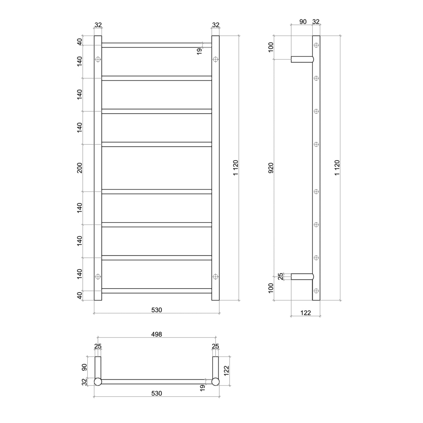 SR Range 8 Bar Thermorail