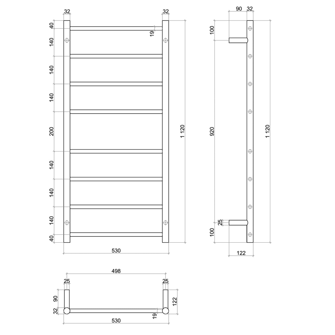 SR Range 8 Bar Thermorail