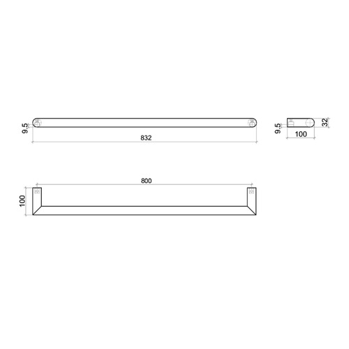 Thermorail 83.2cm Single Bar Heated Towel Rail