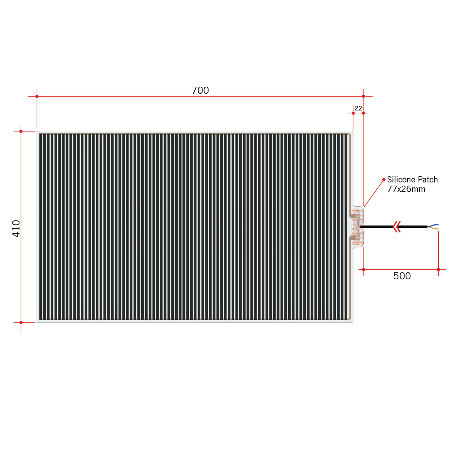 70 x 41cm Thermomirror Demister Pad