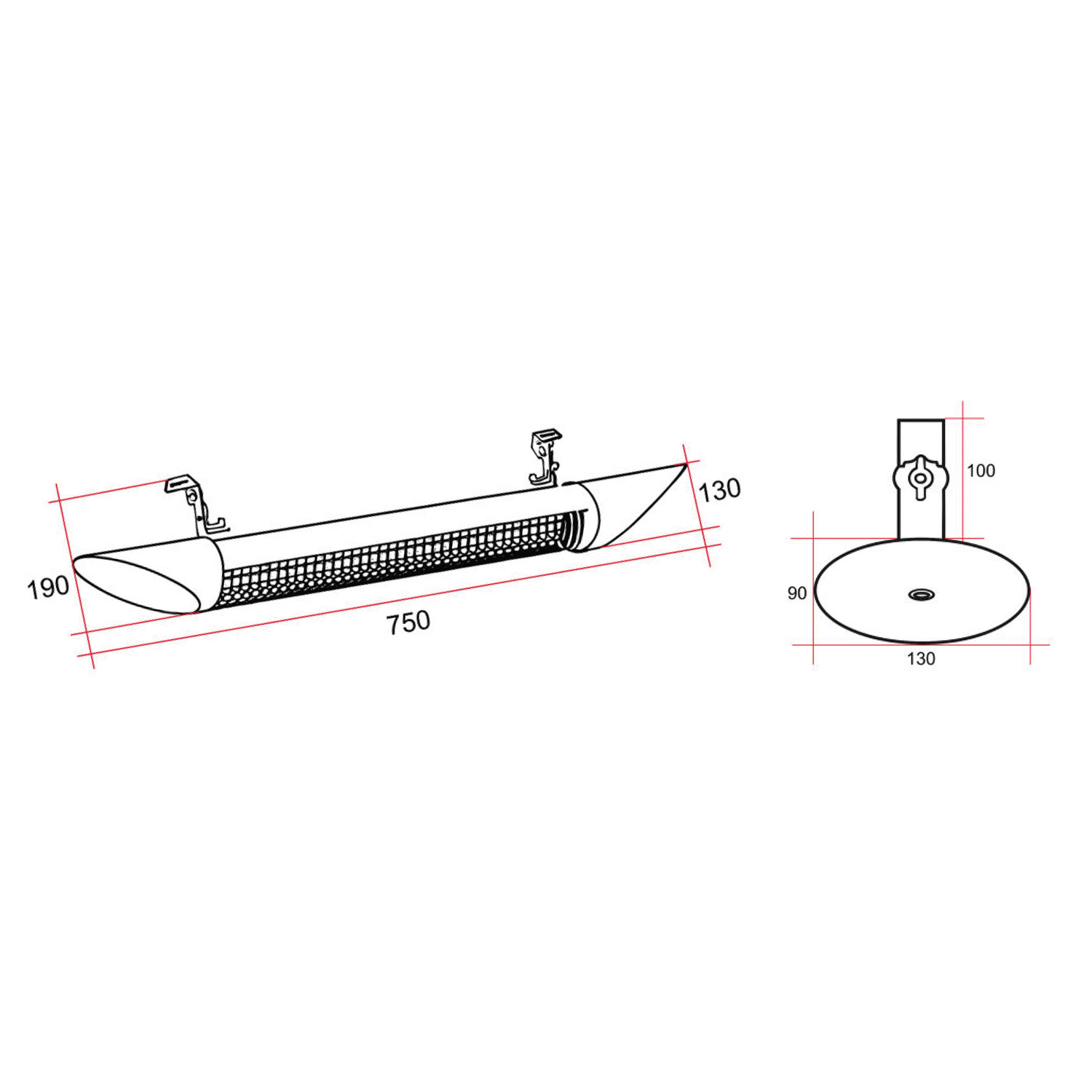 Ash 1200W Black Portable Heater