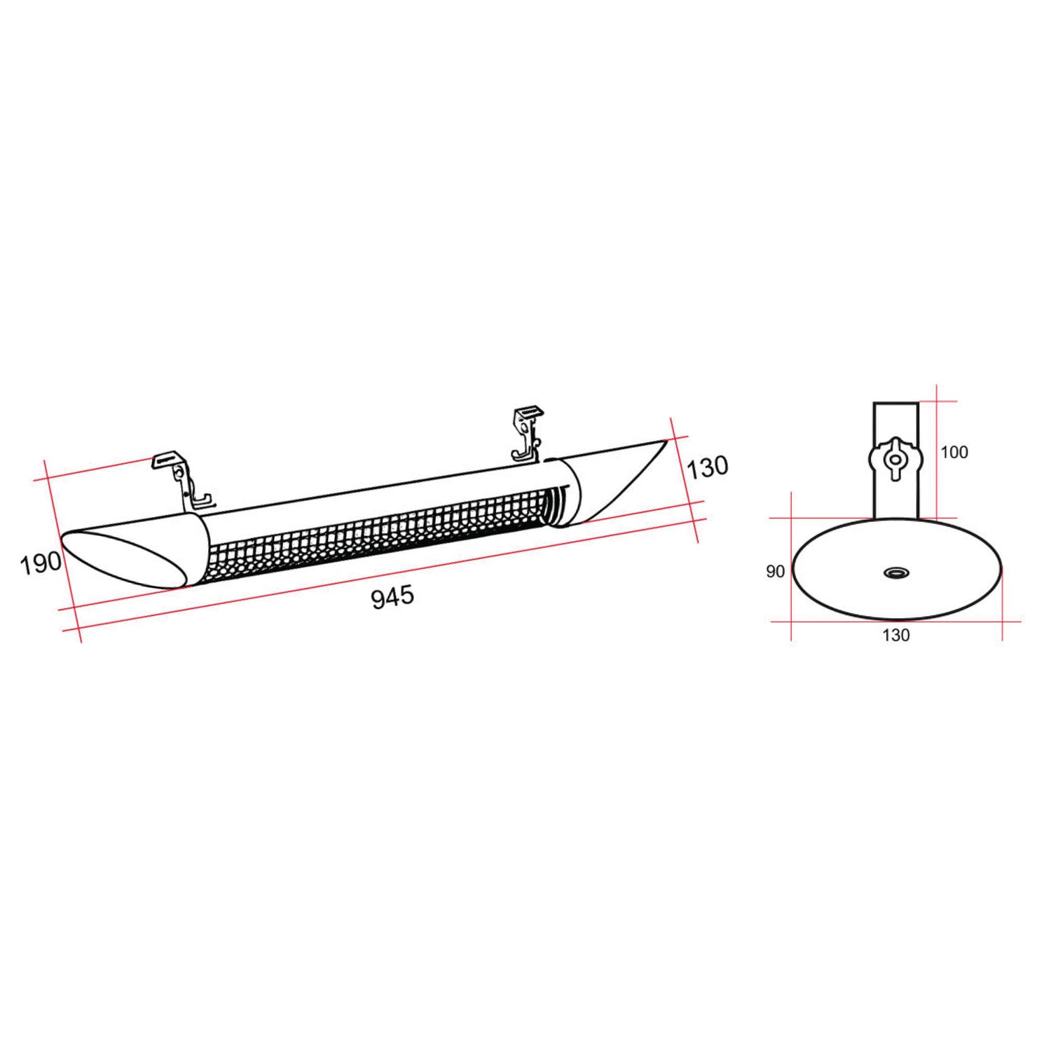 Ash 2000W Black Portable Heater