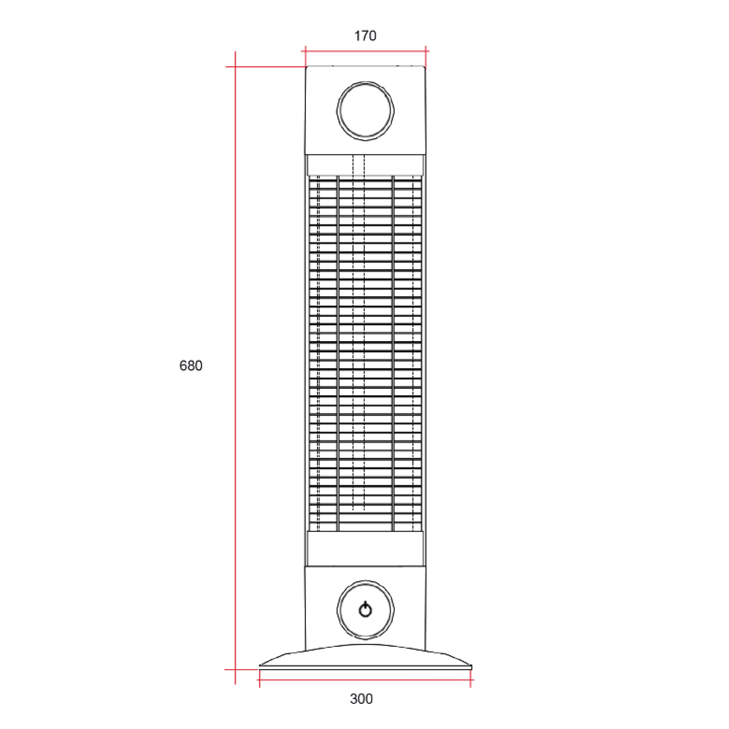 Cedar 1200W Black Portable Heater