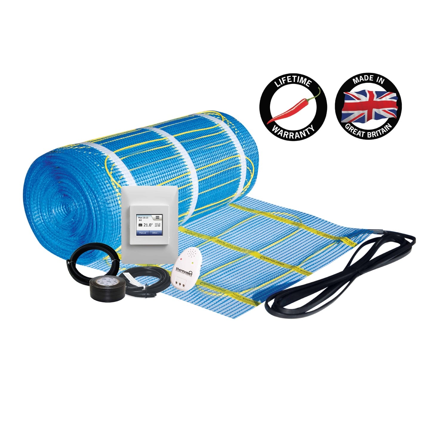 Thermonet 200W/m&sup2; In Screed Self Adhesive Underfloor Heating with Wi-Fi Thermostat