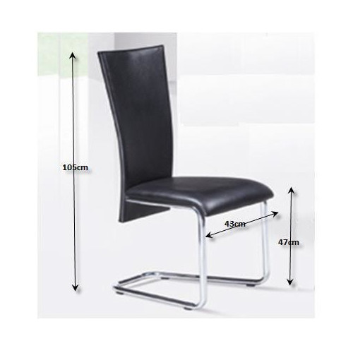 Chrome Leg Chair in Black Temple & ster