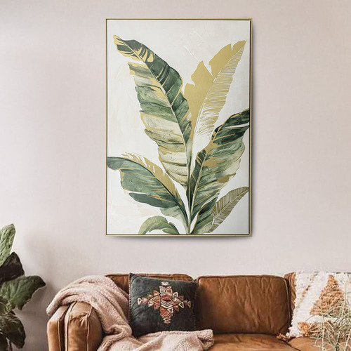 Green Palm II Framed Canvas Wall Art