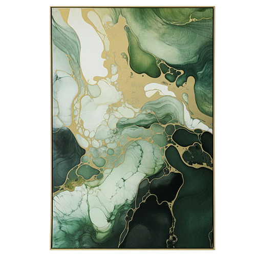 Green Marble Framed Canvas Wall Art