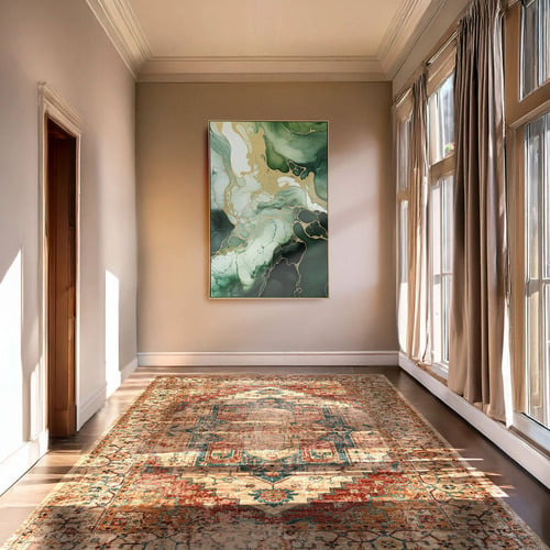 Green Marble Framed Canvas Wall Art