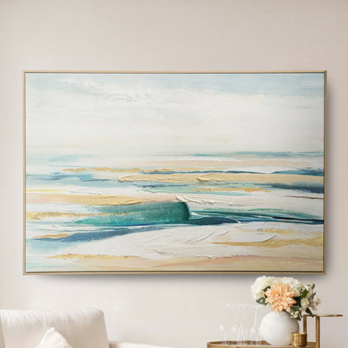 Abstract Coastal Framed Canvas Wall Art