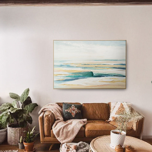 Abstract Coastal Framed Canvas Wall Art