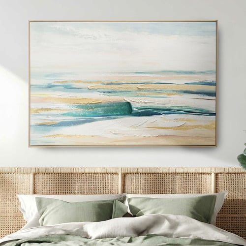 Abstract Coastal Framed Canvas Wall Art