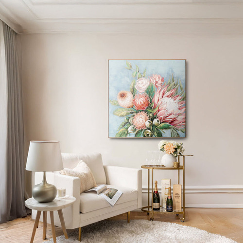Blue Protea Framed Canvas Wall Art