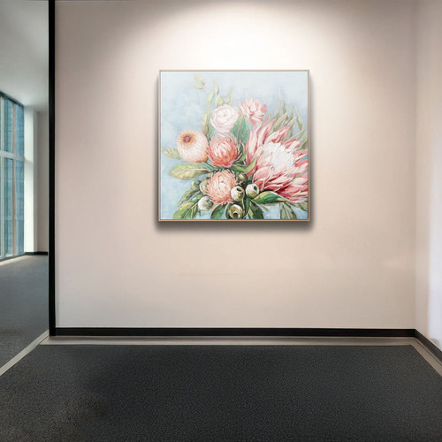 Blue Protea Framed Canvas Wall Art