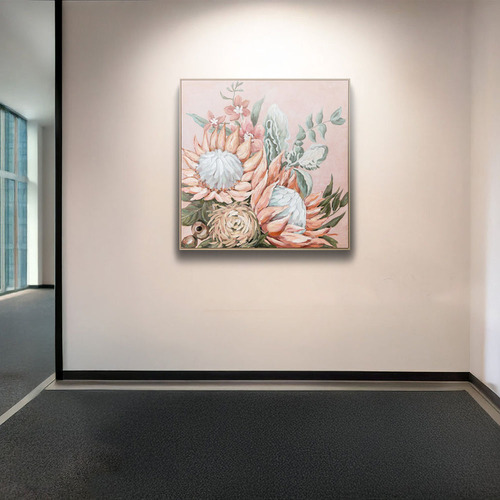 Pink Protea Framed Canvas Wall Art