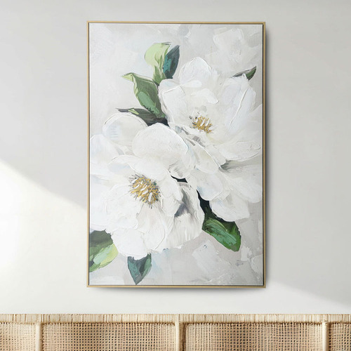 White Magnolia Framed Canvas Wall Art