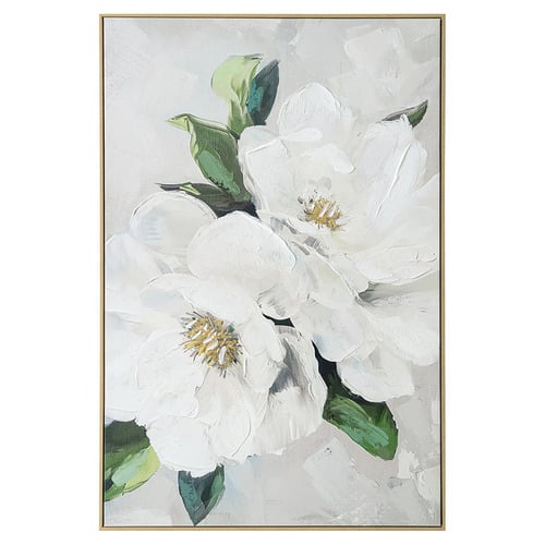 White Magnolia Framed Canvas Wall Art