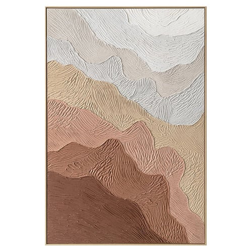 Ochre Ripples Framed Canvas Wall Art