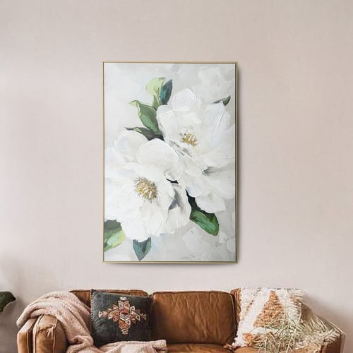 White Magnolia Framed Canvas Wall Art