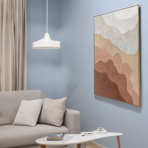 Ochre Ripples Framed Canvas Wall Art