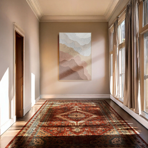 Ochre Ripples Framed Canvas Wall Art